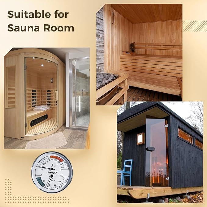 Sauna Thermometer Hygrometer, 2 in 1 Fahrenheit Thermometer Hygrometer - Image 5