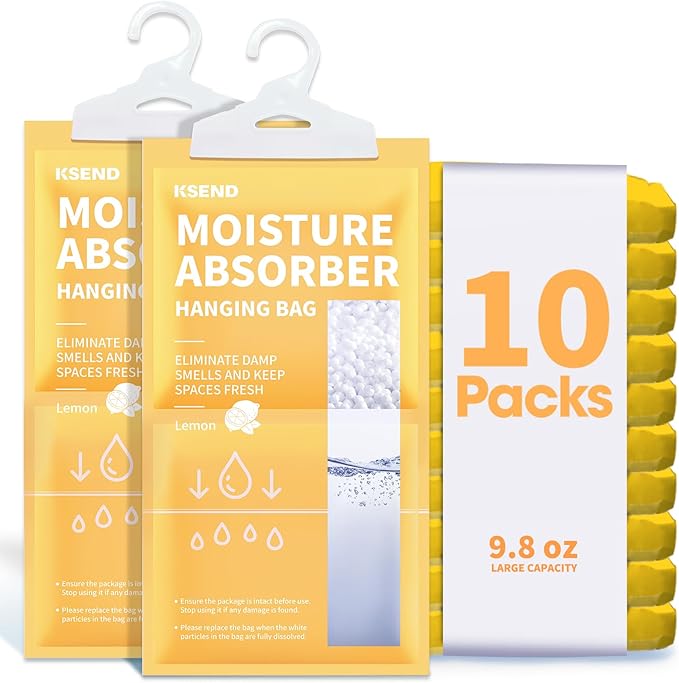 Moisture Absorbers 10 Pack, 9.8 Oz Compact Dehumidifier Bags & Packs, Moisture by Ksend