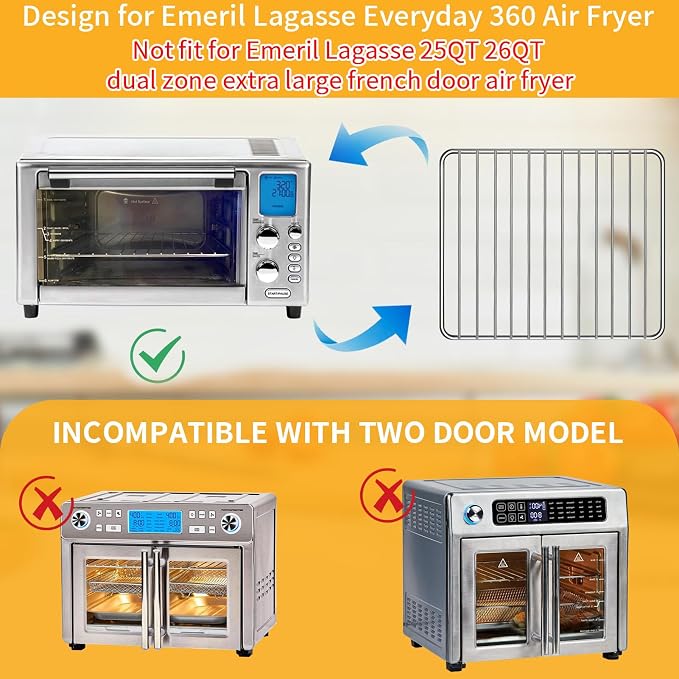 AirFryer Wire Rack for Emeril Lagasse Everyday 360 Air Fryer, Stainless Steel - Image 3