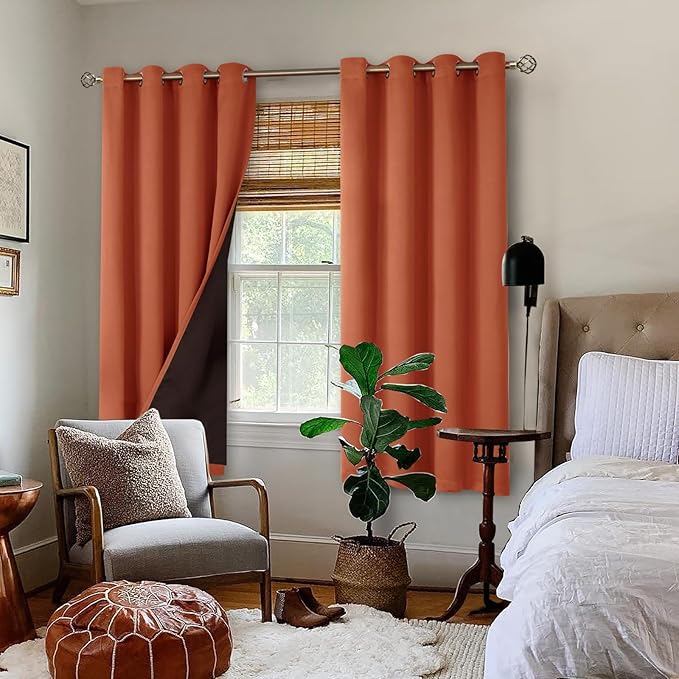 BGment Thermal Insulated 100% Blackout Curtains 63 Inch Length 2 Panels - Image 2