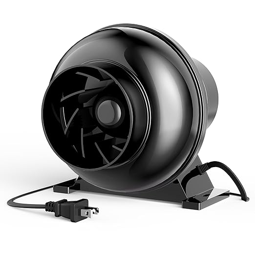 iPower 4 Inch Inline Duct Fan, 195 CFM Ventilation Fan, Exhaust HVAC Vent Blower by iPower