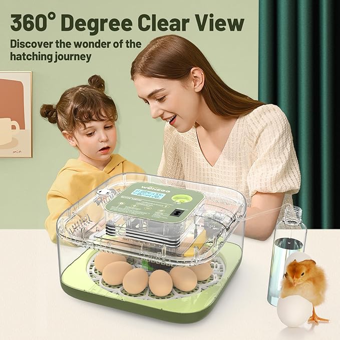 12 Egg Incubator with Automatic Egg Turning and Humidity Control, LED Egg - Image 8