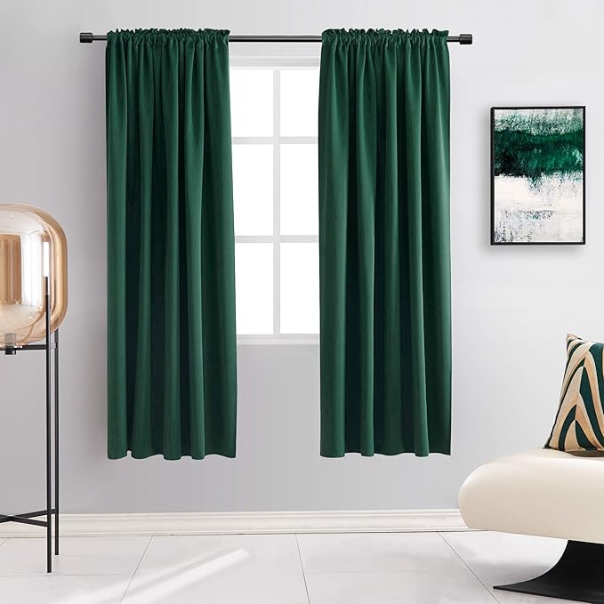 DONREN Hunter Green Blackout Thermal Insulating Window Curtain Panels by DONREN