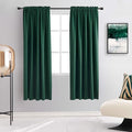 DONREN 63 Inch Length Dark Emerald Green Blackout Window Curtains by DONREN