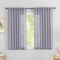 Lavender/Light Violet Linen Back Tab Curtains 64 Inches Long 2 Panels Set by DONREN