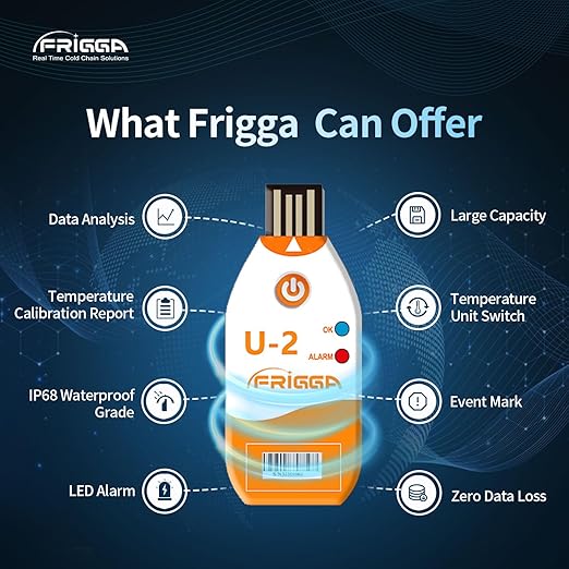Frigga 2Pack USB Temperature Data Logger Single Use Temperature Recorder 100 - Image 7