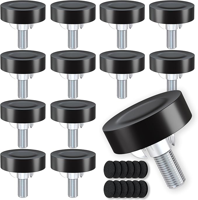 Adjustable Leveling Feet: 12pcs, 1/4" Thread T-Nuts & Floor Protectors by Unknown