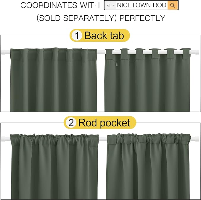NICETOWN Bedroom Curtains Blackout Draperies Panels - Image 3
