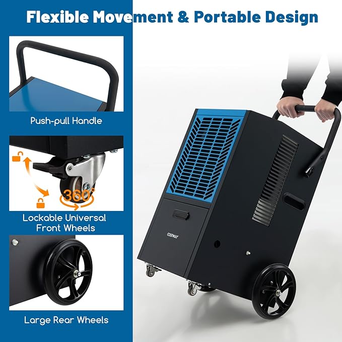 COSTWAY Commercial Dehumidifier, 4500 Sq.Ft Crawl Space Dehumidifier - Image 5