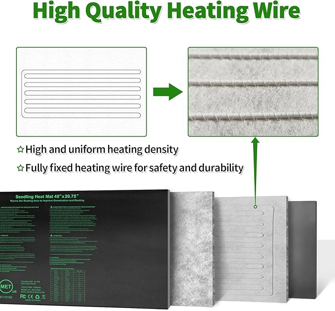 Seedling Heat Mat 48"x20.75", UL & MET-Certified Waterproof Plant Heating Pad - Image 5