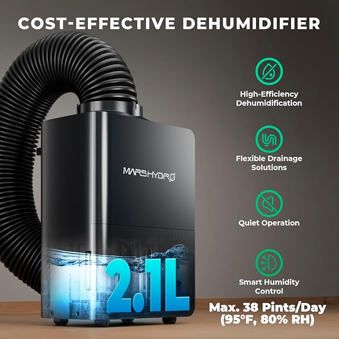 MARS HYDRO 18L/Day Smart Compressor Dehumidifier, - Image 2