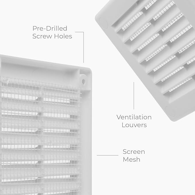 4" x 4" Square Air Vent Cover – White Plastic Vent Deflector - Image 7