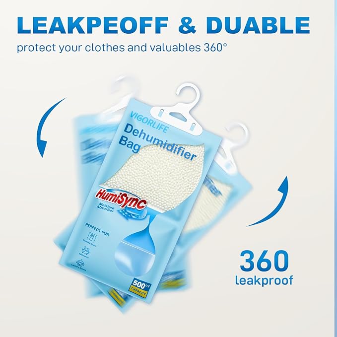 Moisture Absorbers 10 Pack, 9.8 Oz Hanging Closet Dehumidifier Bags, Portable - Image 2