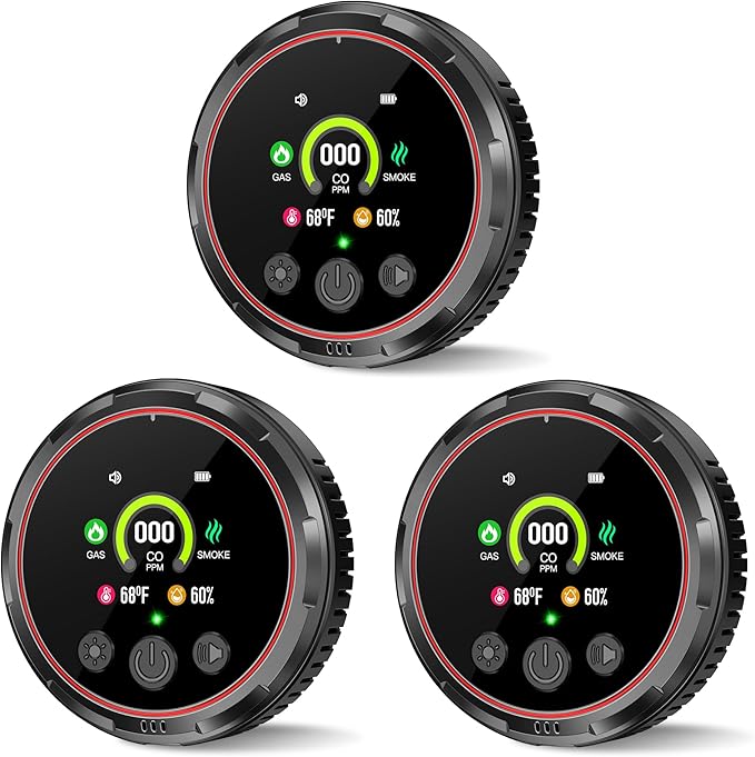 3 Pack Smoke Carbon Monoxide Detector Alarm, Plug in Smoke co Detectors by Doverc