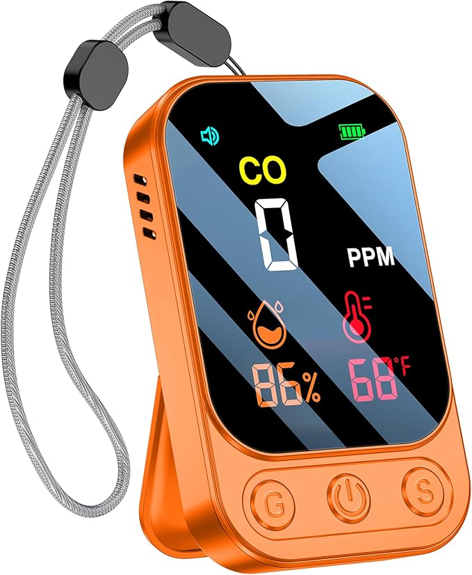 Travel Carbon Monoxide Detectors Mini Size Portable CO Detector by HAKINAKU