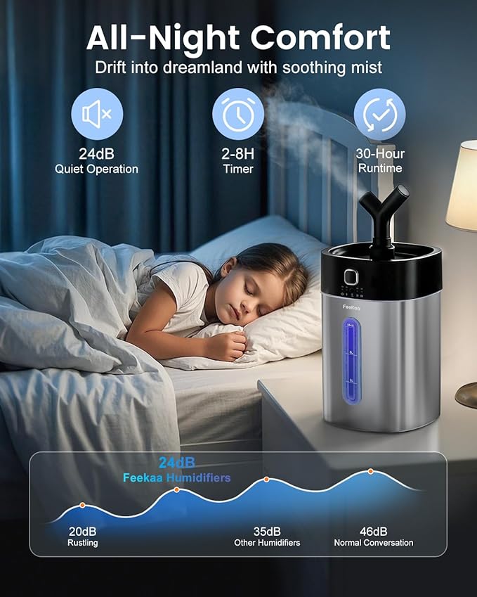 Feekaa Stainless Steel Humidifier, Easy Clean Dishwasher Safe, 4L/1Gal Cool - Image 5