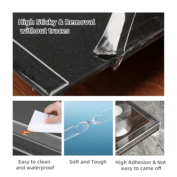 Edge Corner Protector Baby Proofing, Sharp Edge Wrap Cover Tape, Soft Clear - Image 3