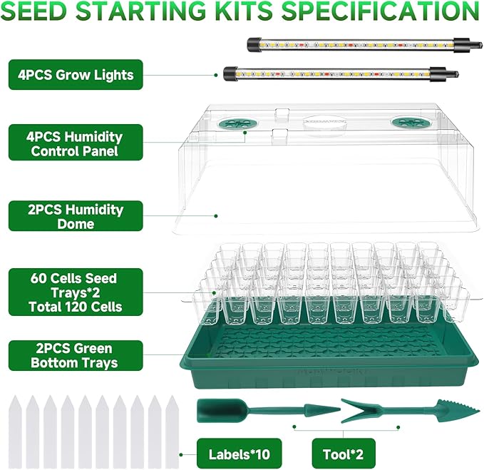 Seed Starter Trays with Grow Lights, Color Change Grow Lights - Image 4