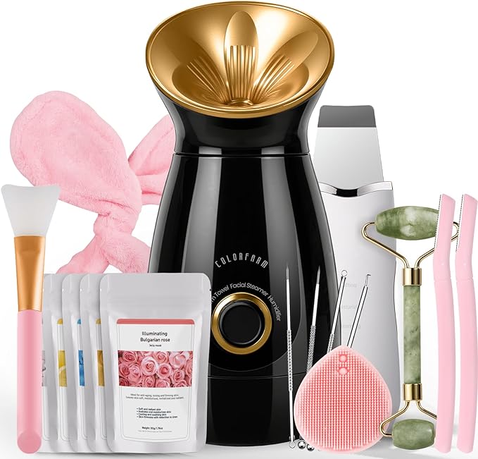 Colorfarm Facial Steamer Nano Ionic: Face Steamer Home Spa Kit Deep Cleaning by Colorfarm