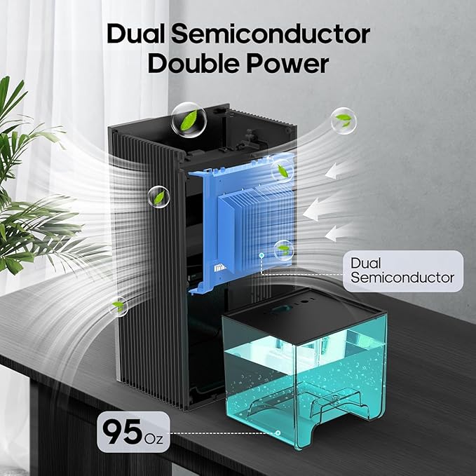 Dehumidifier, Dehumidifiers for Home, 98 OZ Water Tank, Dehumidifier Washable - Image 3