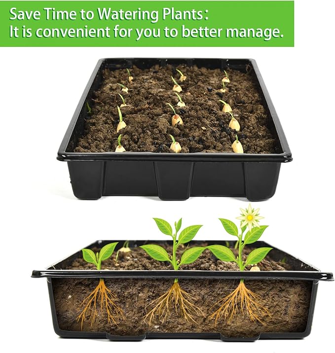 YoleShy 10 Pack Seed Starter Tray Reusable Plastic Plant Seedling Starter Trays - Image 3
