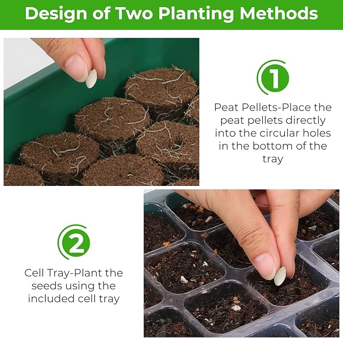 Seed Starter Tray with Grow Light, Timing Controller & Adjustable Brightness & - Image 9