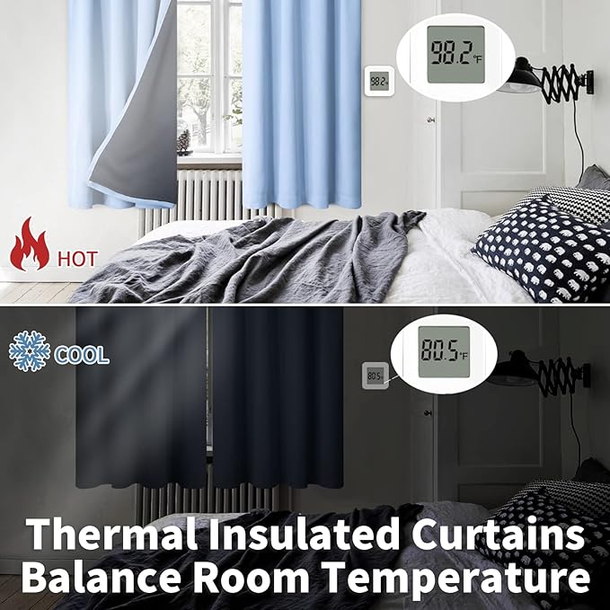 BGment Blackout Curtains for Bedroom 72 Inch Length, Rod Pocket 100% Blackout - Image 4