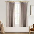 Textured Thick Burlap Cafe Small Bay Window Curtains 48 Inch Length, Boho by QJMYDECO