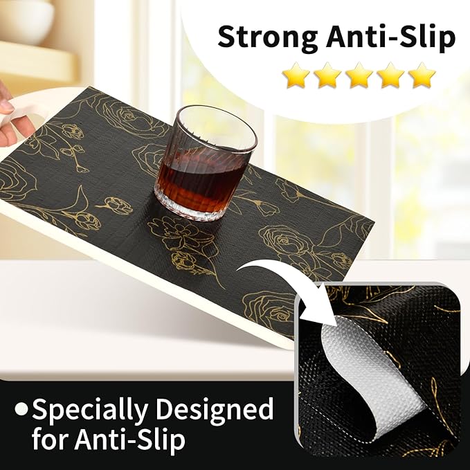 Shelf Liners for Kitchen Cabinets 23.6in x 30FT Non Adhesive Drawer Liner Black - Image 2