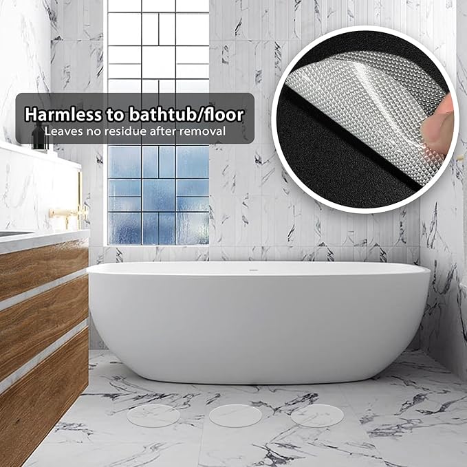 24 PCS Bathtub Non Slip Stickers Clear Adhesive Decals Round Shape Anti Slip - Image 2