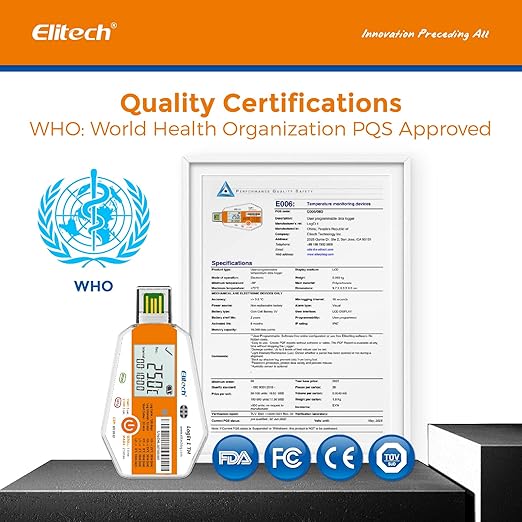 Elitech WHO PQS Certificated 10 Pack Temperature Humidity Data Logger 120Days - Image 2