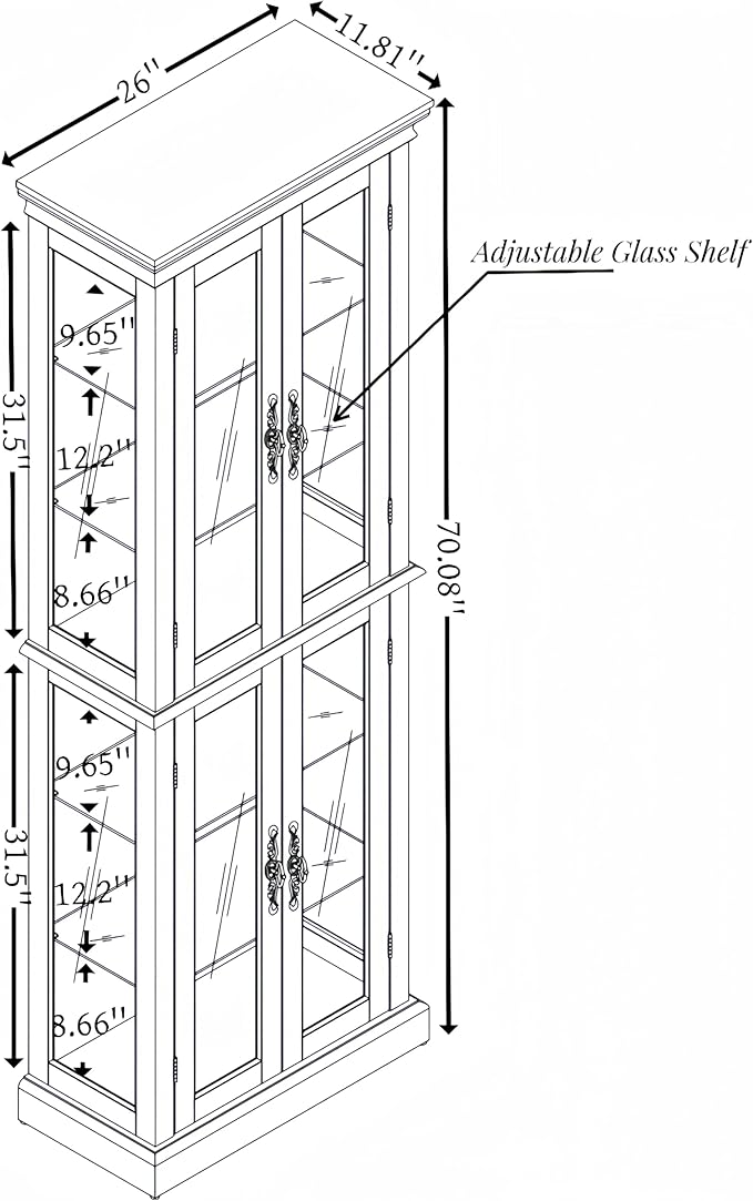 Lighted Glass Curio Cabinet - Image 2
