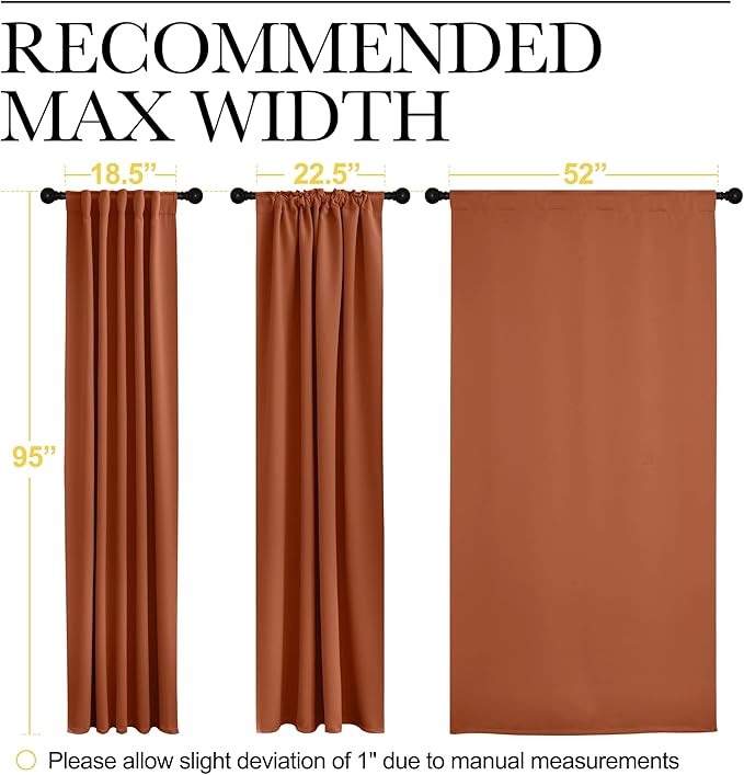 NICETOWN Halloween Blackout Curtains Shades Window Drapes, Burnt Orange Color - Image 7