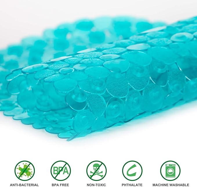 WELTRXE Pebbles Bath Mat Oval Non-Slip Bathtub Mat - Image 2