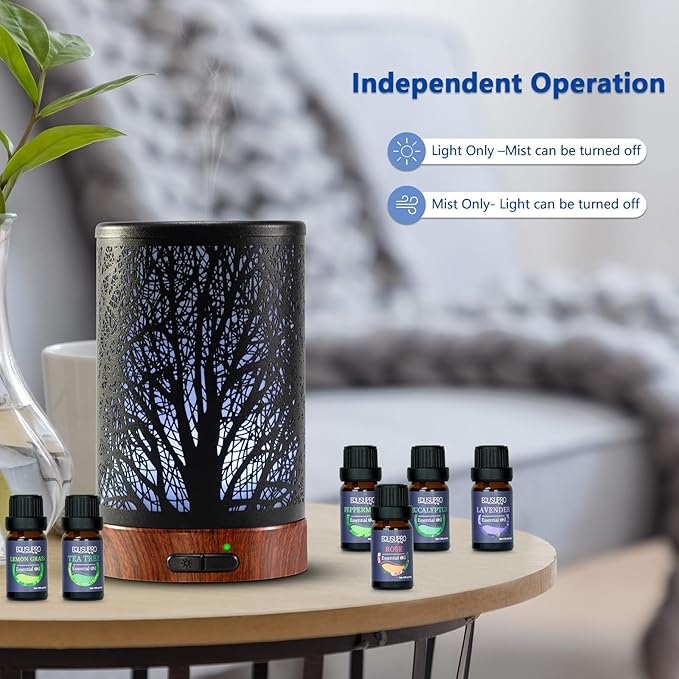 Oil Diffuser with Essential Oils Set – Aromatherapy Diffuser 150ml with 6 - Image 4
