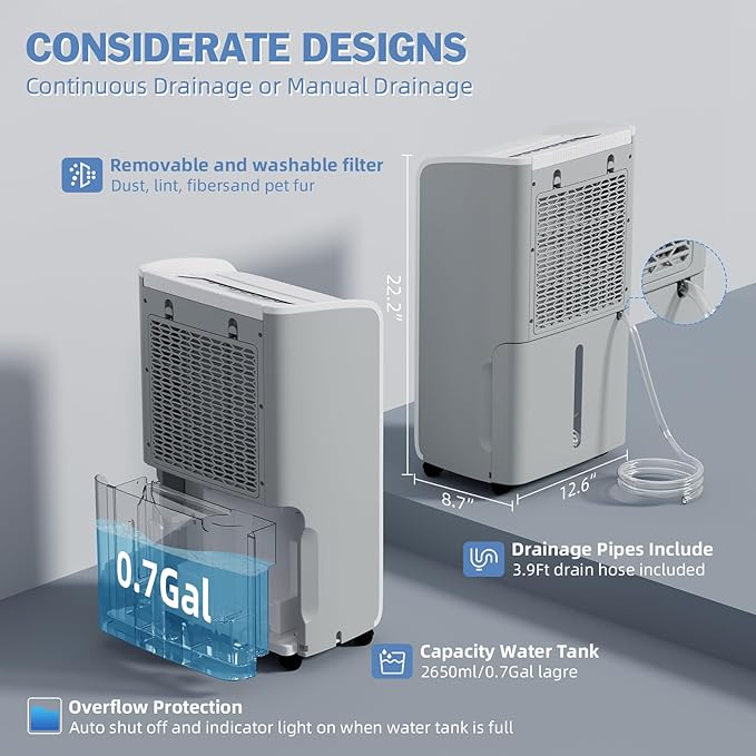 AIRPLUS 4, 500 Sq.Ft 70 Pint Dehumidifier - Image 3
