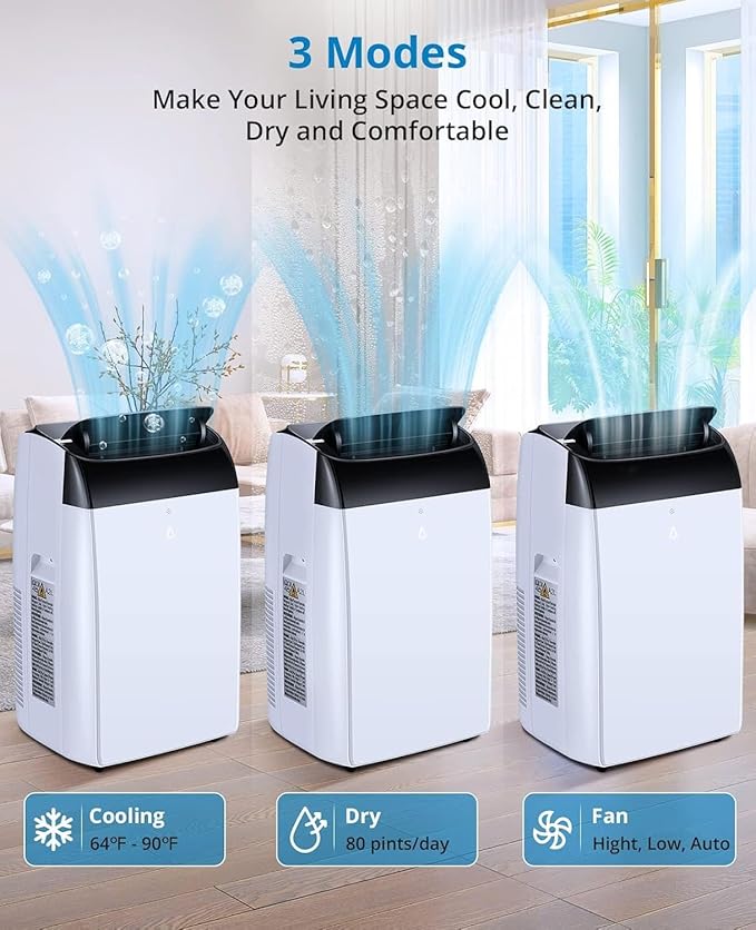 14000 BTU Portable Air Conditioner, 3-in-1 AC Unit - Image 5