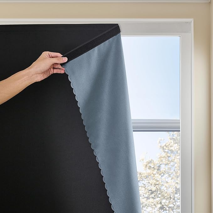 Autohesion Curtains for Windows, Bedroom Blackout Curtains for by JILRON