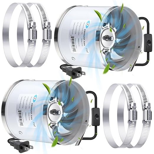 Dreyoo 6 Inch Inline Duct Fans 460 CFM, 2 Pack Quite Ventilation Exhaust Fans by Dreyoo