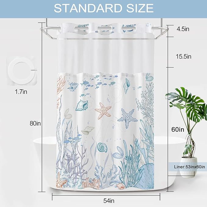 Stall No Hook Shower Curtain - Image 6