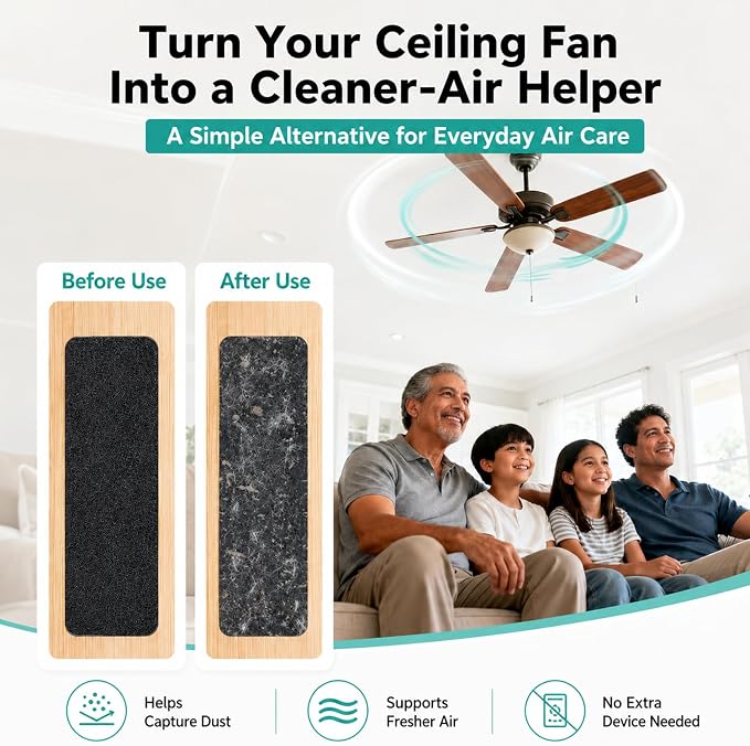 Ceiling Fan Filters for Blades, 15 Pack Fan Air Purifier Pads - Image 6