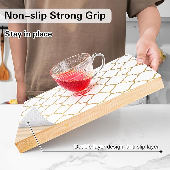 Drawer and Shelf Liner for Kitchen Cabinet, Non-Adhesive Cabinet Liner 24in x - Image 3