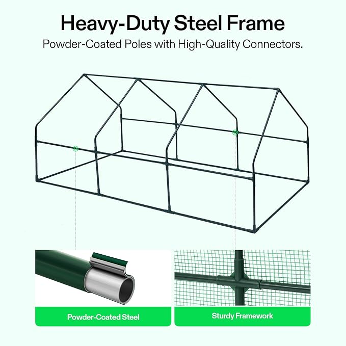 VIVOSUN Portable Mini Greenhouse 94.5x36x36-Inch Tunnels, PE Cover - Image 3