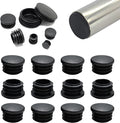 1-1/8" Plastic Hole Plugs Black -Round Chair Leg Caps, Flush Mount Pipe Plugs by EASYEAH