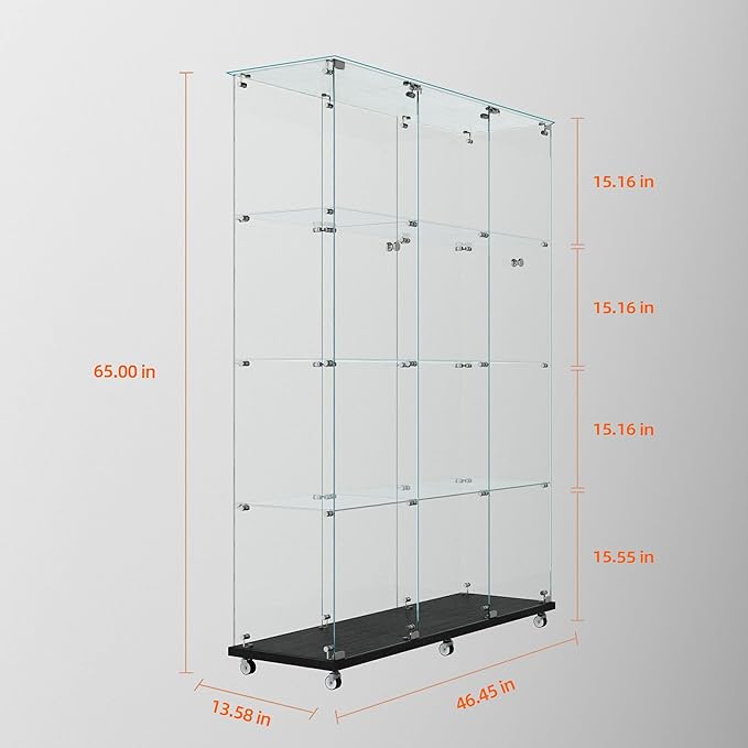 Yoluckea 4-Tier Glass Display Cabinet Extra Large - Image 2