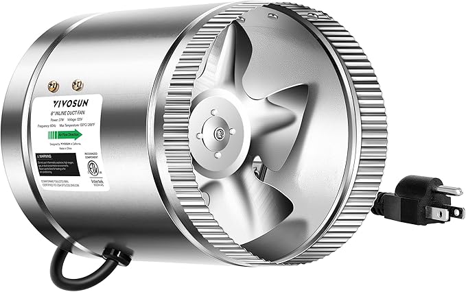 VIVOSUN 6 Inch Inline Duct Fan 240 CFM, HVAC Exhaust Ventilation Fan by VIVOSUN
