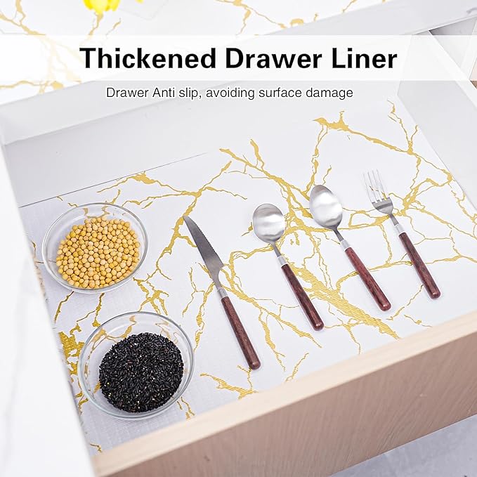 Drawer and Shelf Liner for Kitchen Cabinet, Non-Adhesive Cabinet Liner 24in x - Image 3