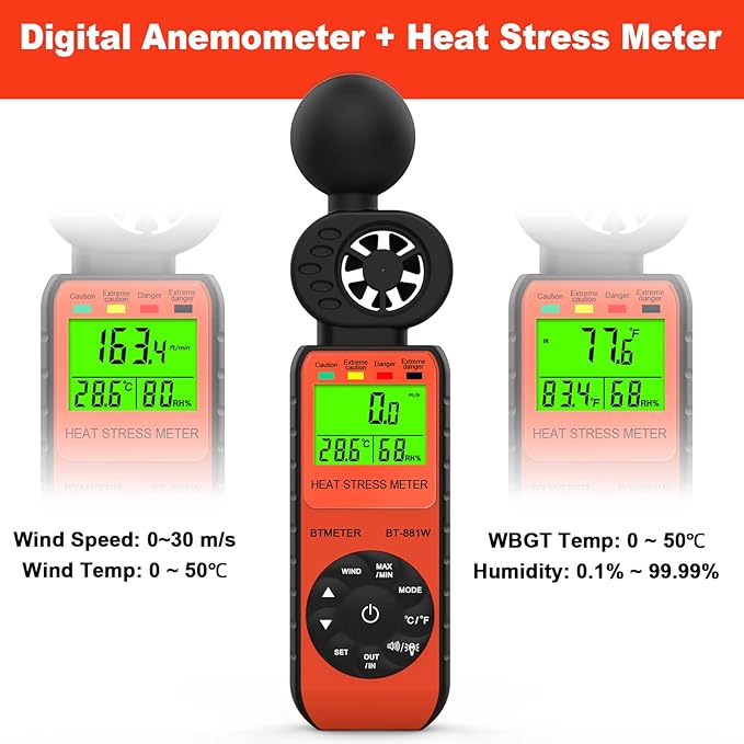 BTMETER Heat Stress Meter Anemometer - Image 3