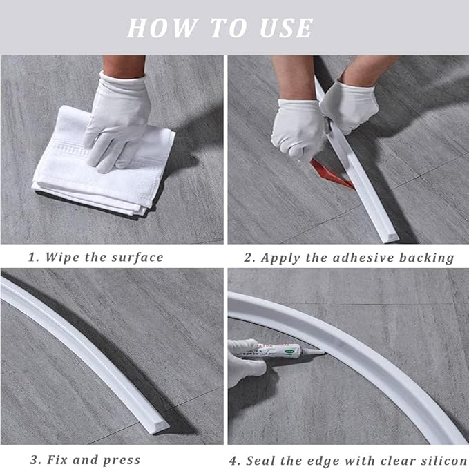 Shower Dam Self Adhesive, Shower Water Blocker - Image 5