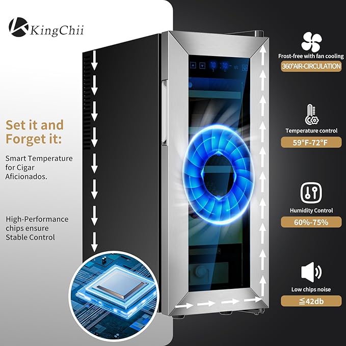 KingChii Upgrade 35L Temperature & Humidity Control Cabinet, Built-in - Image 2